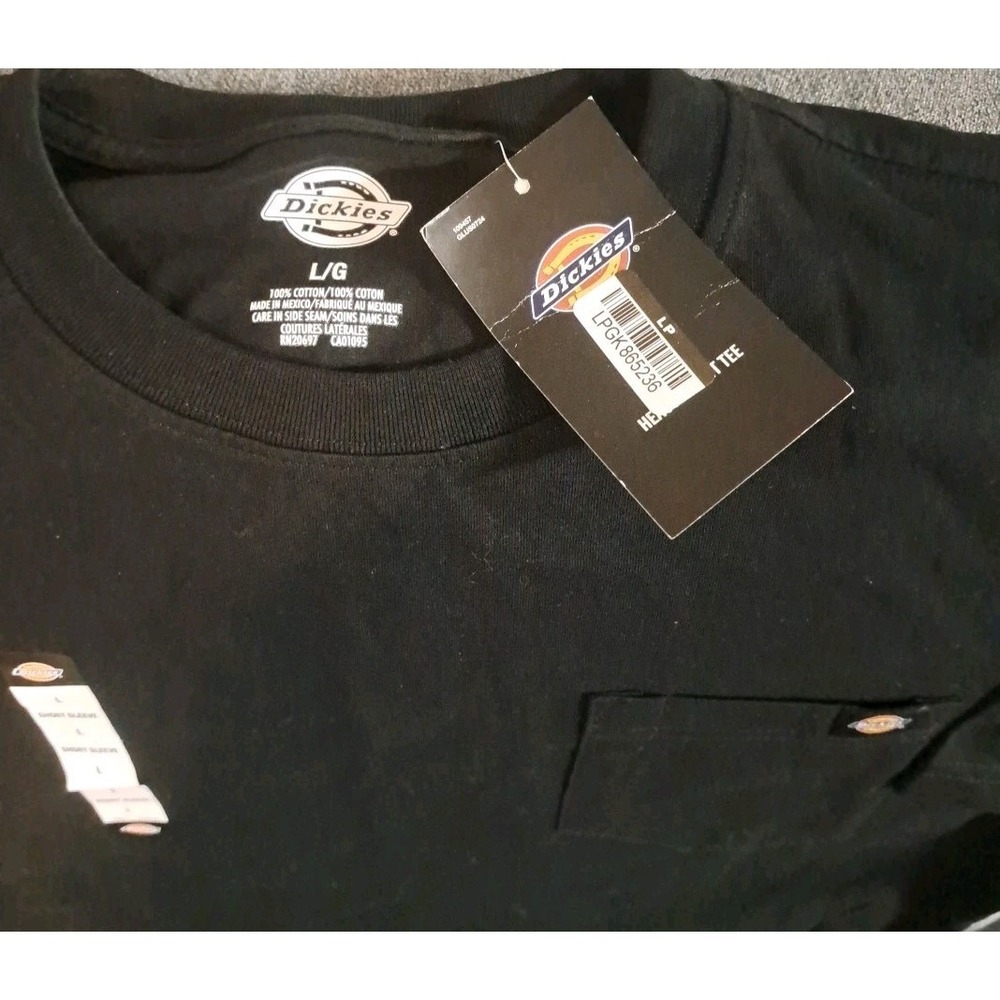 Mens Lg Dickies Navy Short Sleeve Tee Shirt NWT 100% Cotton Workwear Normcore - Picture 2 of 5